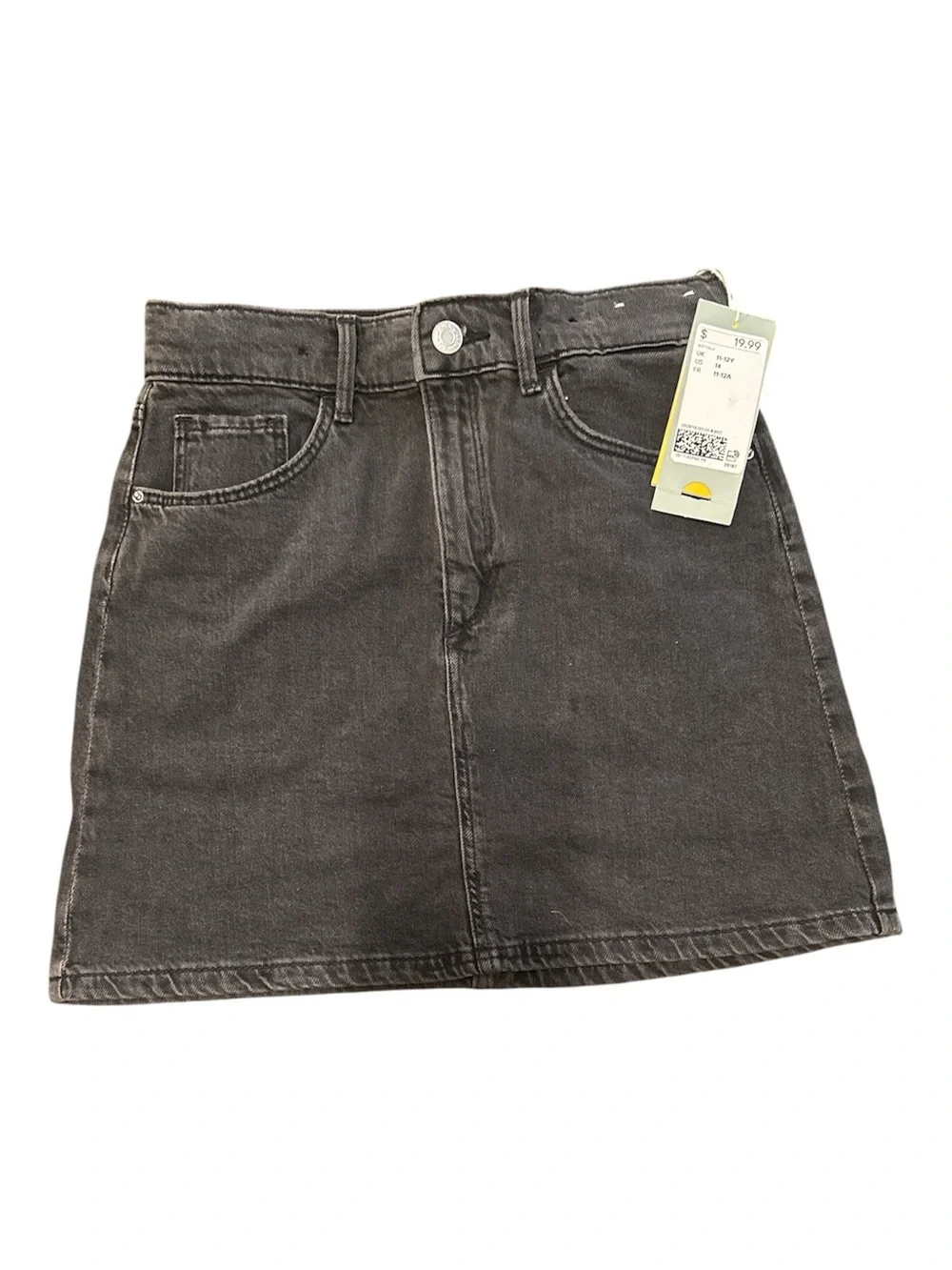 H&M Black Denim A-Line Mini Skirt